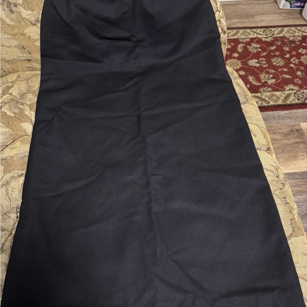 Elegant Pencil Black Wool Women's Skirt